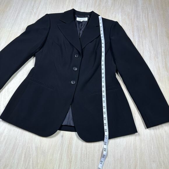Calvin Klein Black 3-Button Career Office Professional Classic Blazer Jacket 8 - Picture 9 of 12